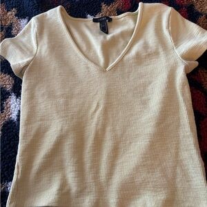 Forever 21 Yellow Fitted Short Sleeve Tee